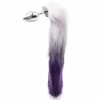 Cheapest 🥰 Kinky Tails Vixen Purple Faux Fur Stainless Steel Tail Butt Plug ✨