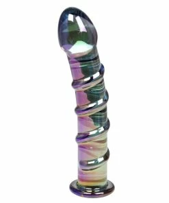 Outlet 🎉 Glacier Glass Aura Spiral Dildo - 7 Inch ✔️