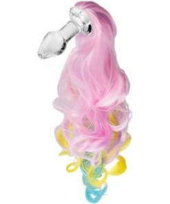 Budget 🔥 Kinky Tails Pastel Pony Glass Butt Plug 😀