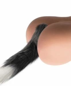 Best Sale 😀 Kinky Tails Vixen Grey Faux Fur Stainless Steel Tail Butt Plug 😉 -Male Sex Toys Shop unnamed file 372