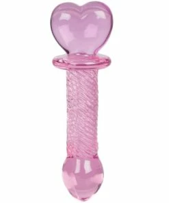 Hot Sale 😉 Glacier Glass Pink Heart Swirl Butt Plug ? 6.5 Inch ⭐