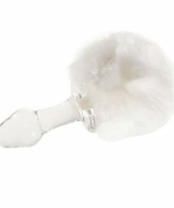 New 🎉 Kinky Tails White Bunny Glass Butt Plug ⌛